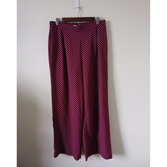 Ultra Flirt Pants - Ultra Flirt Pull On Pants Polka Dot Wide Flare Leg Red White Size XL